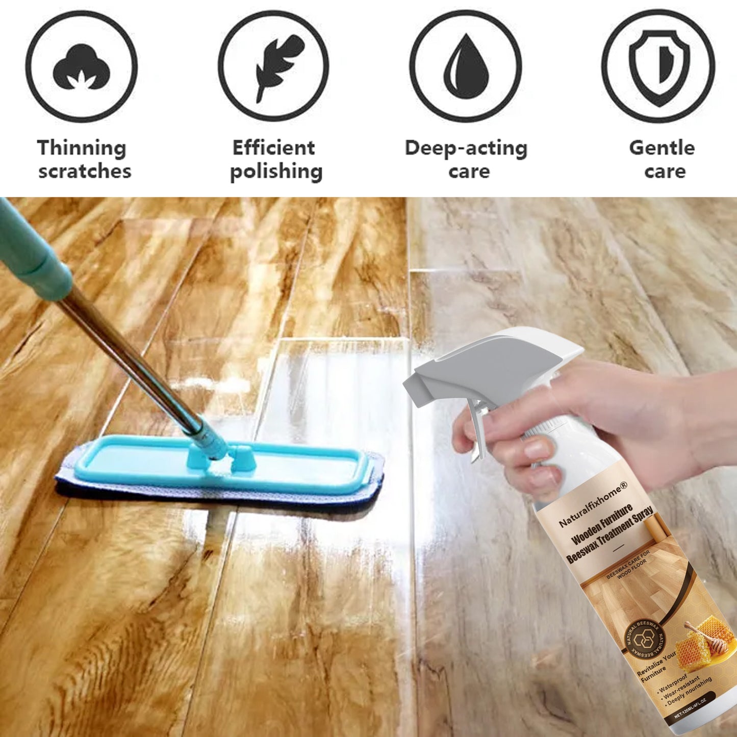š§“NaturalfixhomeĀ® Wooden Furniture Beeswax Treatment Spray