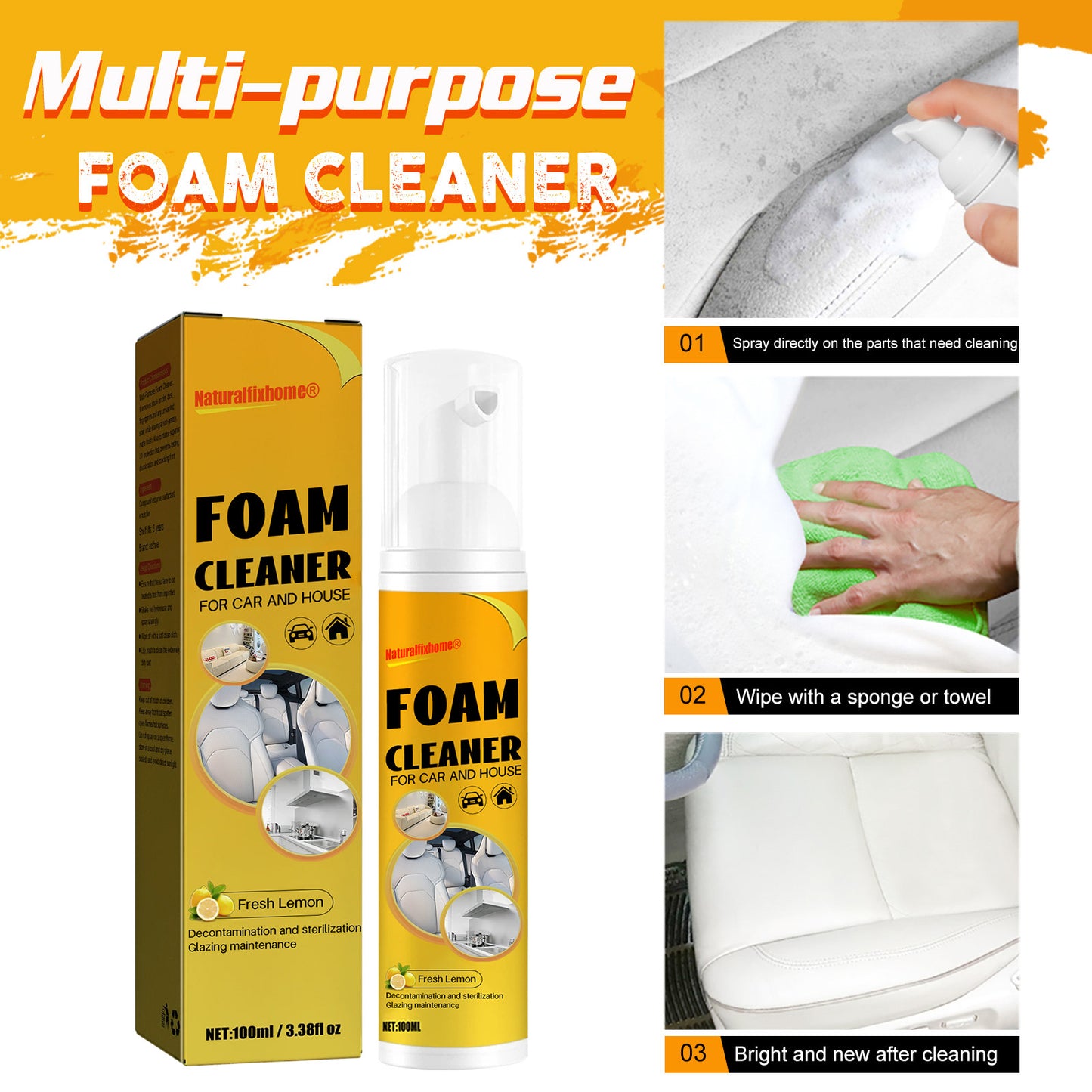 🌟Magical Cleaning Magic🏠Multi-Purpose Foam Cleaner🚗