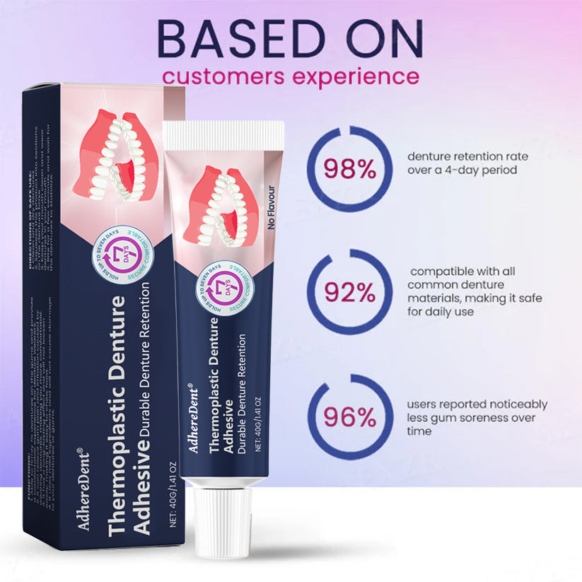 AdhereDent®  Thermoplastic Denture Adhesive ⏳ Durable Denture Retention⏳