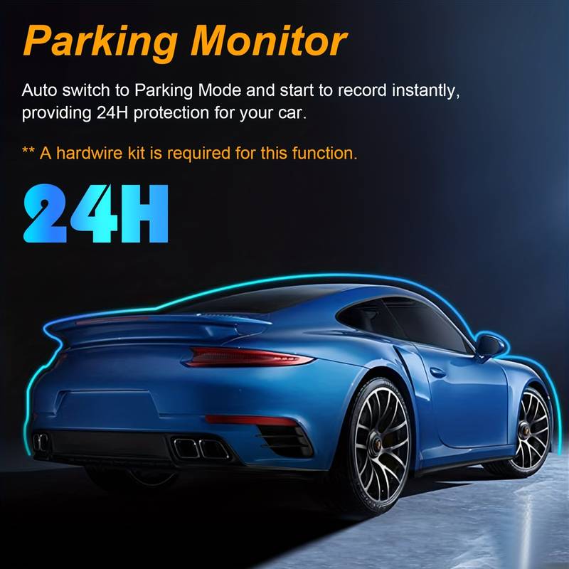 170° Wide View Dash Cam with 1080p Triple Lens, G-Sensor, Night Vision & Loop Recording Technology