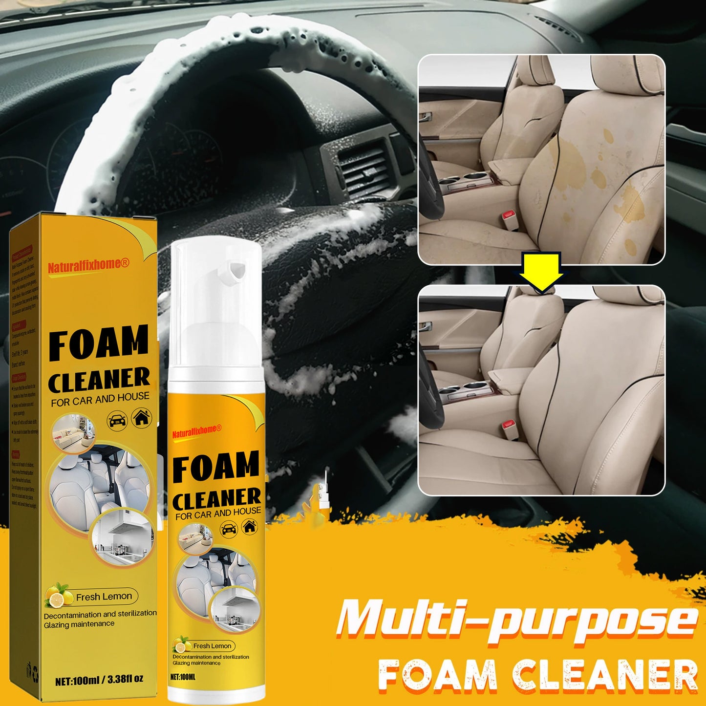 🌟Magical Cleaning Magic🏠Multi-Purpose Foam Cleaner🚗